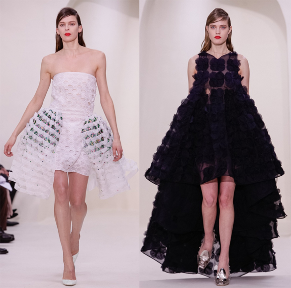 20일(현지시간) 파리에서 열린 디올 2014 S/S 오트 구뛰르 패션 컬렉션 작품을 입은 모델들이 무대 위를 걷고 있다. 디올 홈페이지(http://www.dior.com) 제공