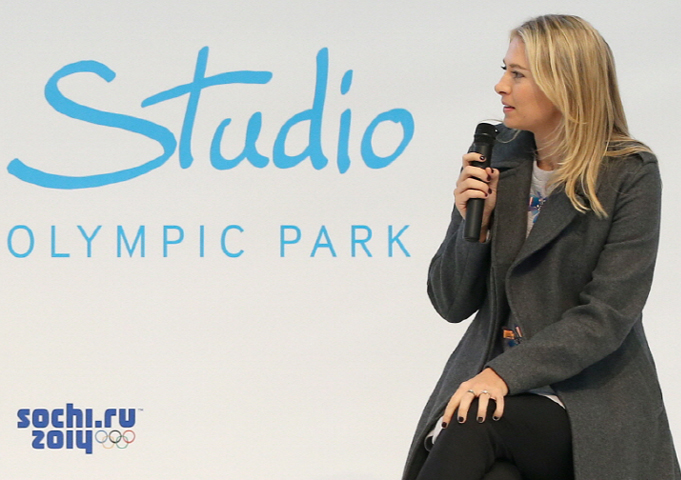삼성 소치 올림픽 홍보대사인 마리아 샤라포바가 삼성 스마트 올림픽 마케팅 캠페인과 이번 올림픽에 대한 기대감을 이야기하고 있다.  삼성전자 제공