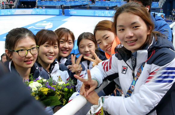 하나된 여자 빙상대표팀