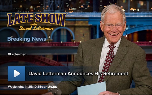 미국 CBS방송의 인기 토크쇼 ‘레이트 쇼 위드 데이비드 레터맨’ 