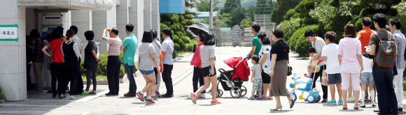 투표소에 몰린 인파