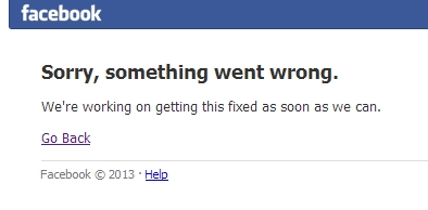 페이스북 오류 접속 장애.