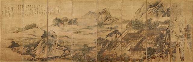 김홍도의 ‘삼공불환도’(1801년)는 8폭 병풍에 전원 생활의 이상향을 그렸다. 국립중앙박물관 제공 