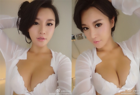중국 모델 판링.<br>출처-웨이보