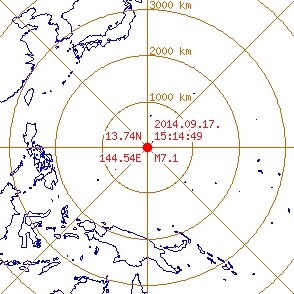 괌 지진 발생.
