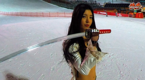 철권7 유승옥 브라탑 입고 스키장 촬영