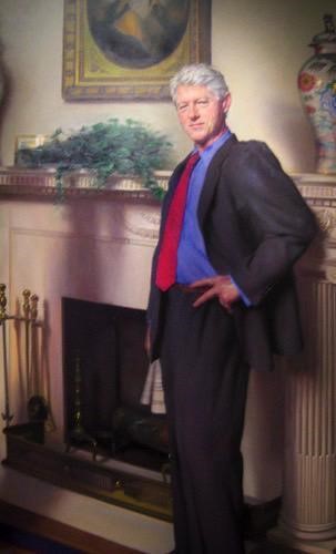 빌 클린턴 전 미국 대통령의 초상화에 재임 시절 그의 불륜 상대였던 전직 백악관 인턴 모니카 르윈스키의 드레스 그림자가 숨겨져 있는 것으로 알려졌다.  ⓒAFPBBNews=News1