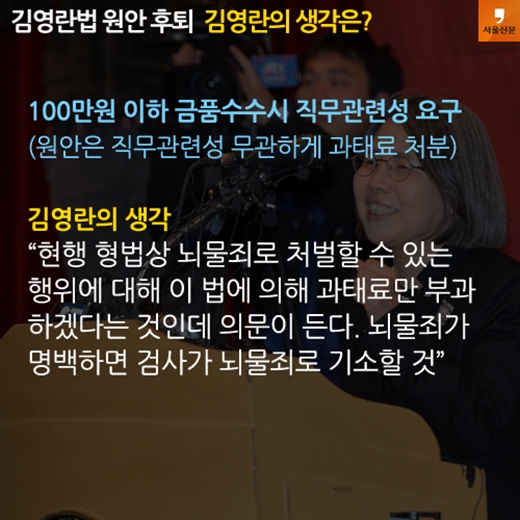 [카드뉴스]김영란법 원안 후퇴, 김영란의 생각은?(5)