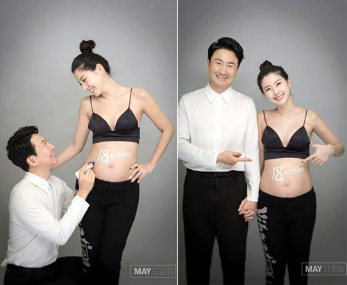 주영훈 이윤미 부부 둘째 임신 화보 “18주 됐어요”<br>사진 = 주영훈 이윤미 부부, 메이스튜디오