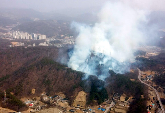 고양 대자동 산불…헬기 8대 투입 진화 중