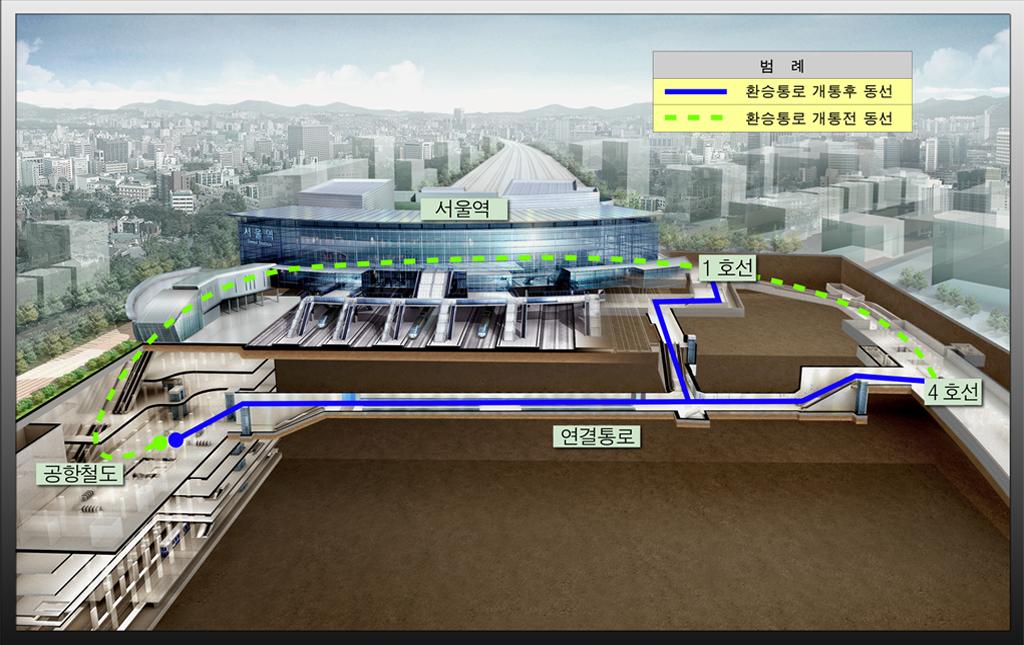 서울역 지하철-공항철도 환승통로 개통 사진출처: 공항철도 트위터(@AirportExpress_)