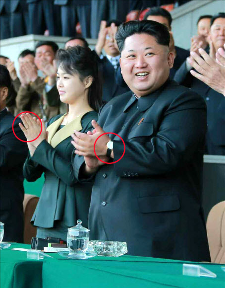 북한 김정은·리설주 부부의 액세서리