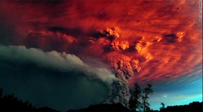 칼부코 화산 폭발. CNN 홈페이지 캡쳐