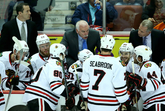 19일(현지시간) 미국 캘리포니아 애너하임 혼다 센터에서 시카고 블랙혹스와 애너하임 덕스의 2015 NHL 스탠리컵 플레이오프 서부지구결승 경기가 열렸다. ⓒ AFPBBNews=News1