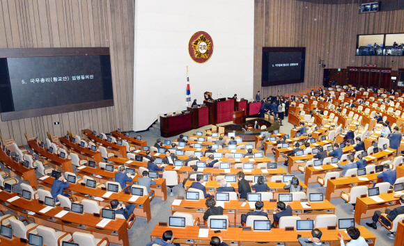 18일 오전 황교안 국무총리 임명동의안 처리를 위한 국회 본회의가 열렸다.2015.06.18 김명국전문기자 daunso@seoul.co.kr