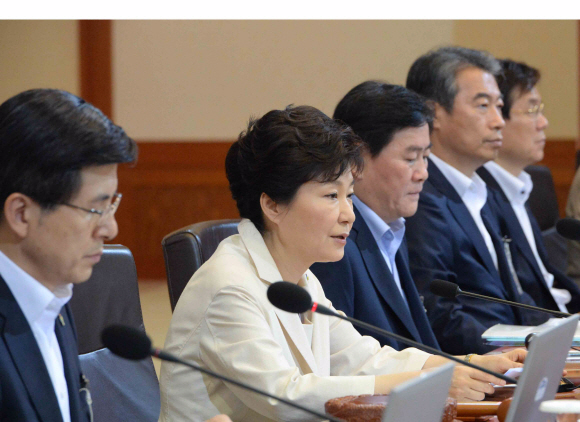 25일열린 국무회의에서 박근혜 대통령이 인사말을하고있다.  안주영 기자 jya@seoul.co.kr