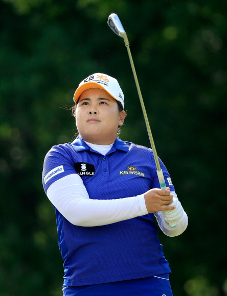 박인비, 26일(현지시간) LPGA 아칸소 챔피언십 1라운드 3번째 홀 티샷.