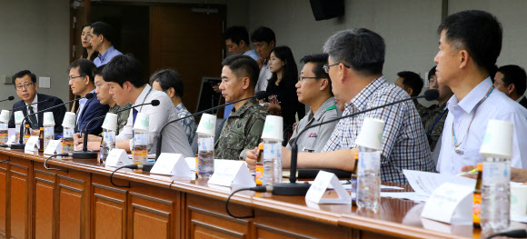 탄저균 전체 실무회의 참석한 한국 측 대표단