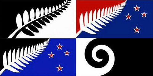 국기 변경을 추진하는 뉴질랜드가 1일 새 국기 디자인 후보 4개를 선정, 발표했다. 뉴질랜드 정부는 11월 국민투표에서 이들 후보 중 최종후보 1개를 선정, 내년 3월 2차 국민투표에서 국기변경 여부 최종확정한다.  뉴질랜드 정부 홈페이지 캡처