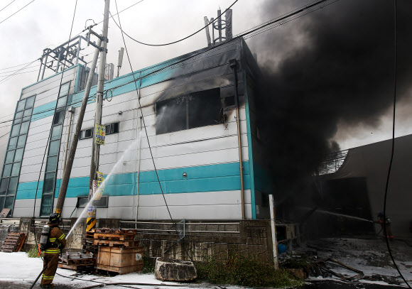 반월공단 필름제조공장에 불