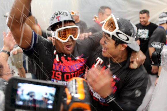 벨트레와 추신수 ’서로 고생했어’