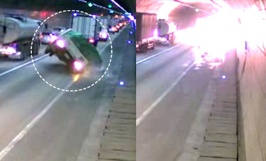 상주터널 트럭 폭발 사고, 사진=한국도로공사 제공