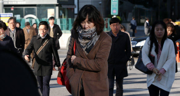 추위 속 출근길