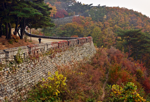 유네스코 세계문화유산에 지정된 지 1년을 맞은 남한산성. 산세와 지형을 고려해 지은 산성은 그 자체가 예술 작품이다.