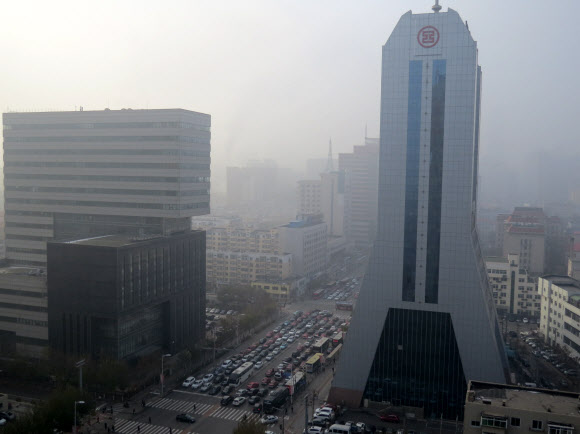 중국 동북지방 스모그 여전