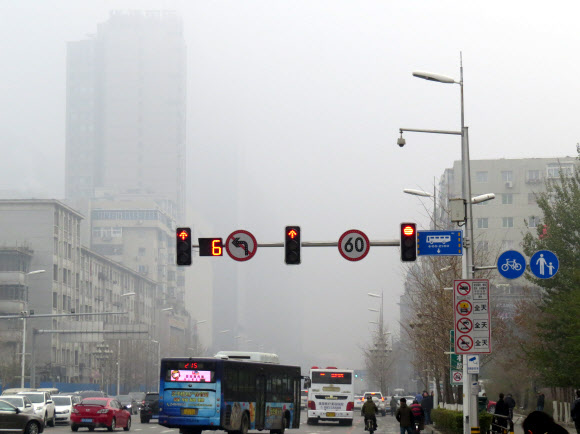 중국 동북지방 스모그 지속