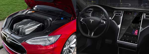 테슬라 모델S 엔진룸/대시보드(출처 Tesla)