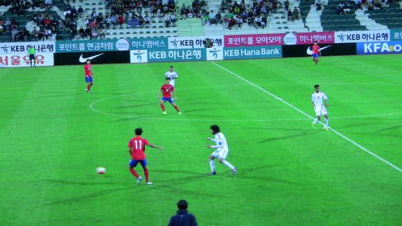 올림픽 축구 국가대표팀 UAE와 평가전서 2-0 승리