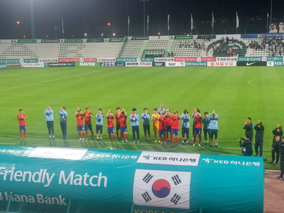 올림픽 축구 국가대표팀 UAE와 평가전서 2-0 승리