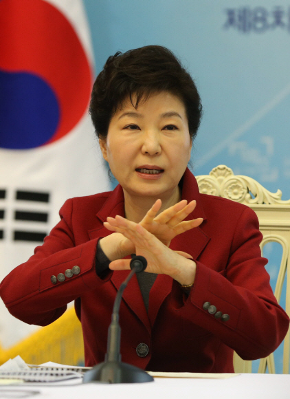 [서울포토] 국민경제자문회의서 목소리 높이는 朴대통령