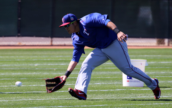 추신수 수비 훈련