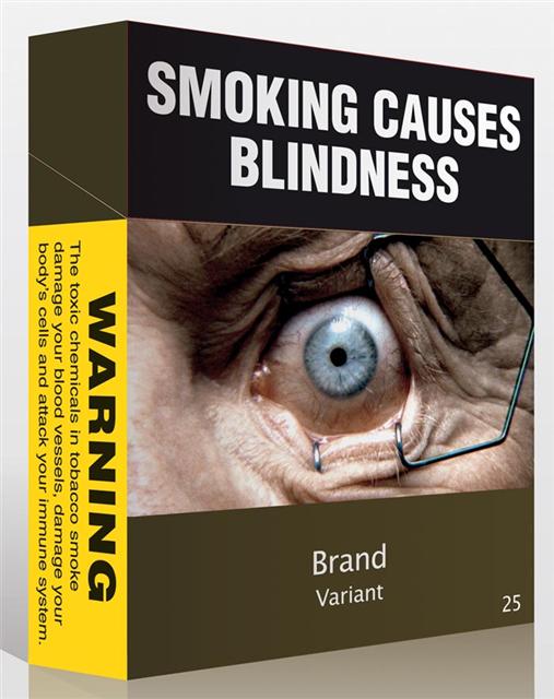 호주의 흡연경고그림. 담배를 피우면 실명할 수도 있다는 내용을 담고 있다. 출처=담배업계 제공