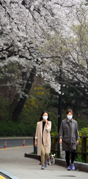 미세먼지 농도가 ‘매우 나쁨’을 기록한 10일 서울 남산에서 시민들이 마스크를 쓰고 산책을 하고 있다. 이날 낮 12시 기준 서울 25개 구의 미세먼지 시간 평균 농도는 159㎍/㎥를 기록했다.박윤슬 기자 seul@seoul.co.kr