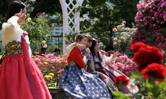 장미축제와 한복