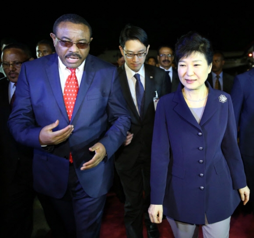 박근혜 대통령 에티오피아 도착