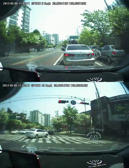 사고 당시 소나타 차량의 블랙박스 영상 사진=영상 캡처