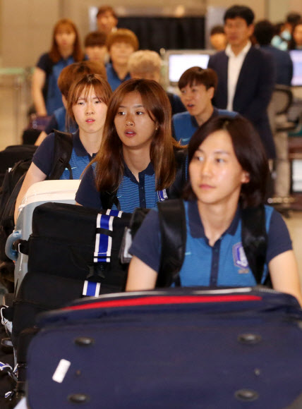 축구 여자대표팀 귀국