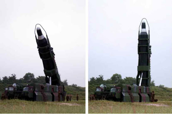 北, 중장거리 미사일 ’화성-10’ 시험발사 사진 공개