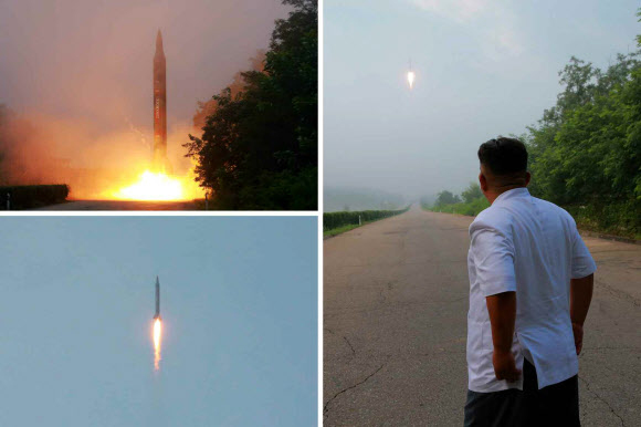 北매체, 탄도미사일 시험발사 사진공개