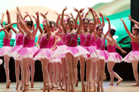 무용 선보이는 중국 청소년