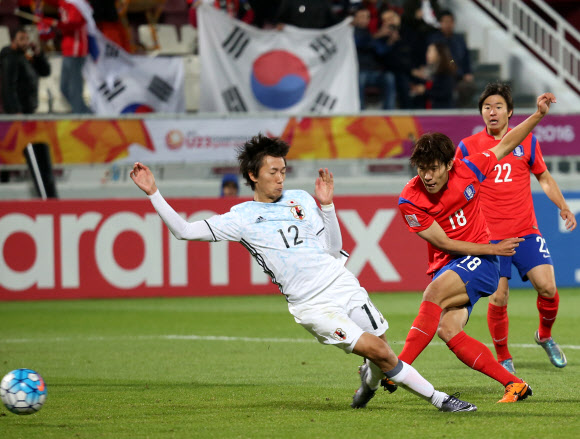 일본 올림픽 축구대표팀  지난 1월 30일 오후(현지시간) 카타르 도하 압둘라 빈 칼리파 스타디움에서 열린 2016 아시아축구연맹(AFC) U-23 챔피언십 대한민국 대 일본 결승전. 2016.1.31 연합뉴스