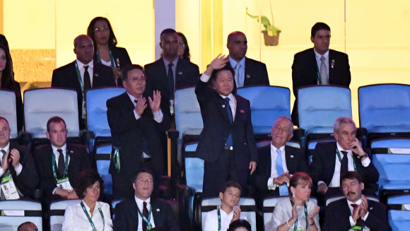 리우 올림픽 개막식 참석한 최룡해 북한 노동당 부위원장