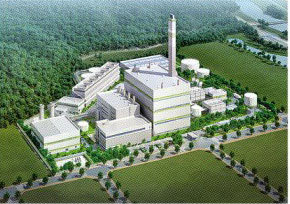 염색공장에서 나오는 대기 오염물질을 개선하기 위해 2018년 완공을 목표로 건설 중인 장자산단의 집단에너지시설 조감도. 포천시 제공