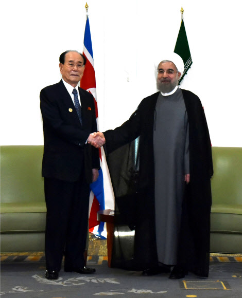 이란 대통령 만난 北 김영남 