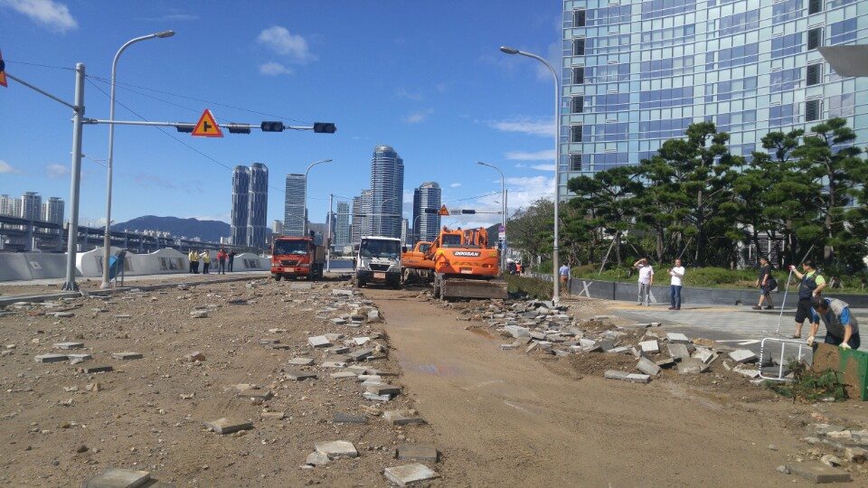 태풍 이후 마린시티 모습