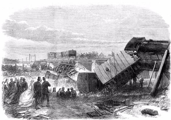 1865년 50여명의 사상자를 낸 영국 스테이플 허스트 철도 사고 당시의 모습. 초창기 출퇴근은 목숨을 걸 만큼 위험한 일이었다. 책세상 제공